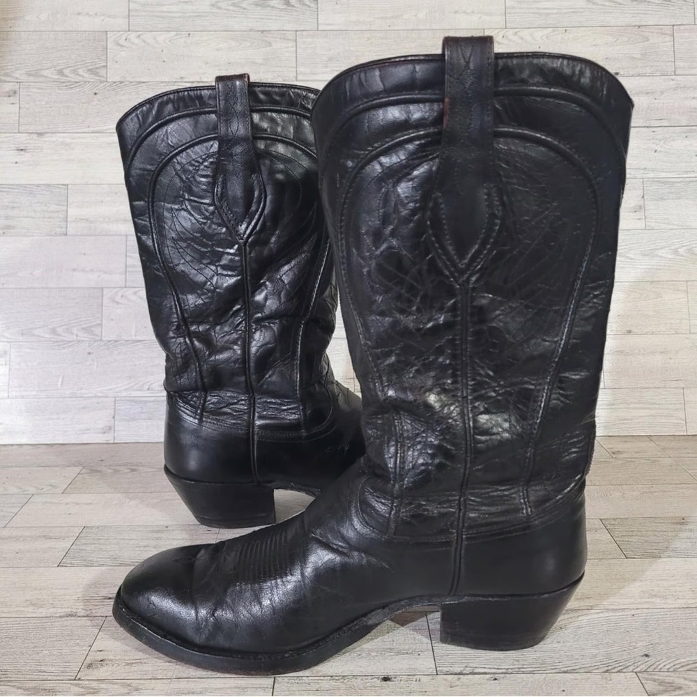 Dan Post Black Heeled Cowboy Boots (mad in Spain)